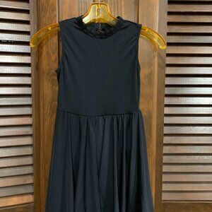 Balera Keyhole Back Matte Jersey Skater Dress in black, style #D11782, Child M